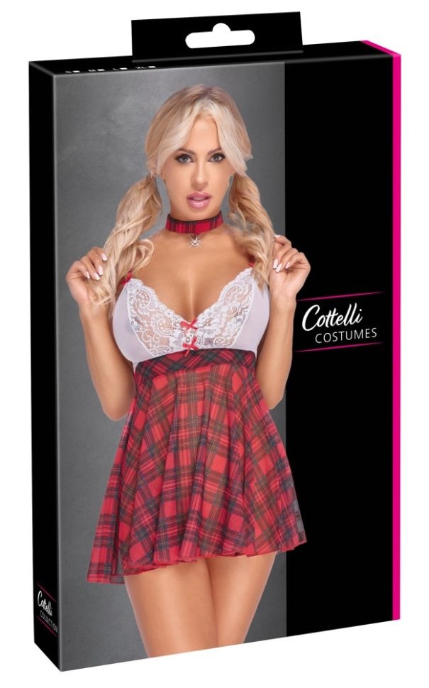 Costumatie de scolarita sexy School Girl Dress plaid, Cottelli Costumes - XL