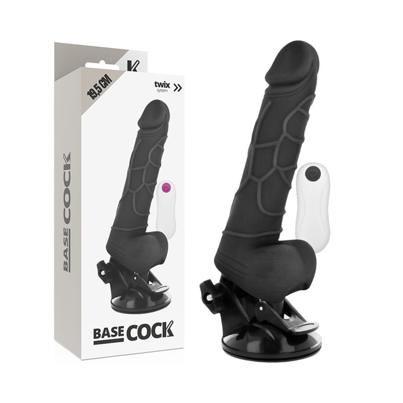 Dildo realist cu vibratii cu telecomanda 19.5 x 4cm 12 moduri de vibrație NEGRU