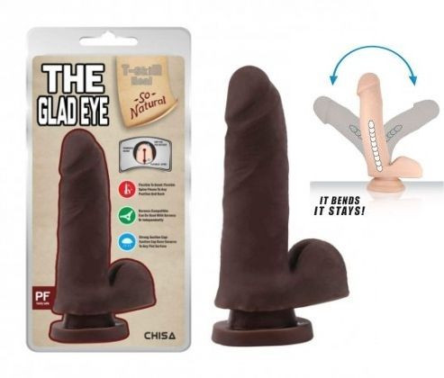 Dildo realist prevazut cu ventuza Dildo The Glad Eye Brown 14cm (inserabil 10cm)