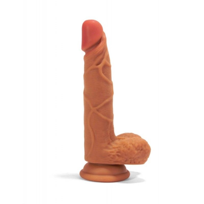 Double Layer Silicon Dildo Brown 19.3cm - 2 | YEO