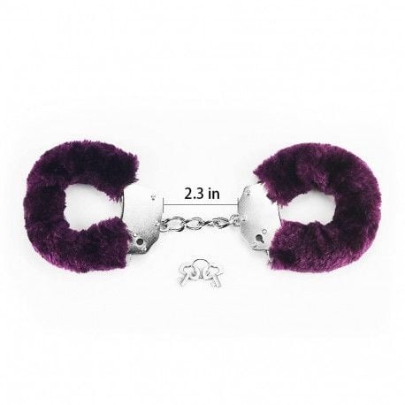 Fetish Pleasure Fluffy Hand Cuffs purple - 1 | YEO