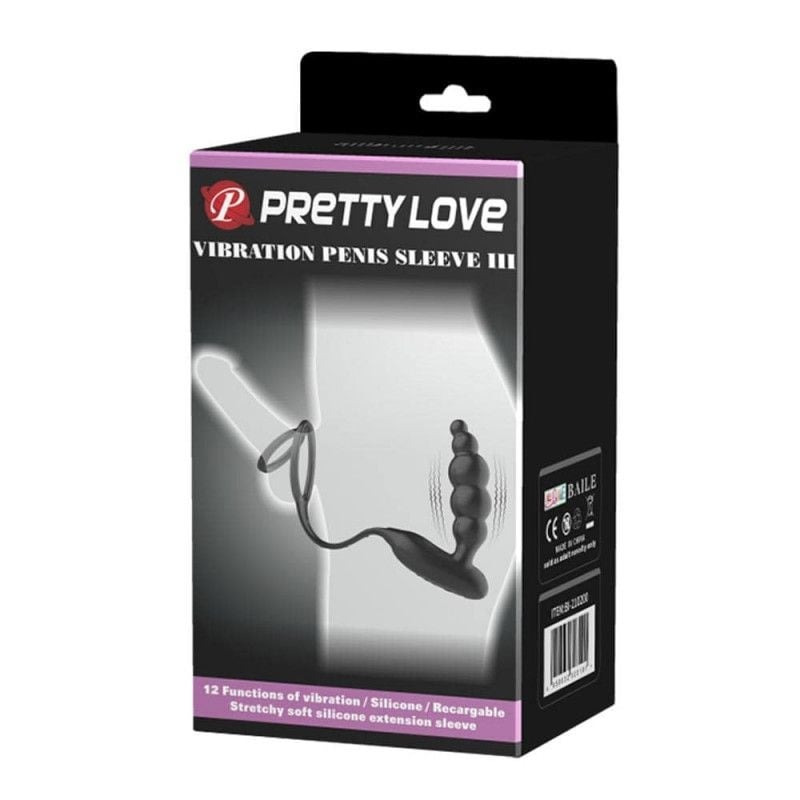 Inel penis cu vibrator de prostata cu 12 functii de vibratie Pretty Love Vibration Penis Sleeve III