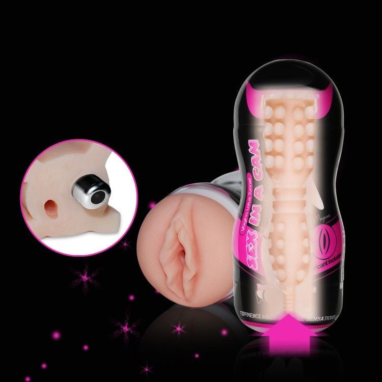 Mastubator cu vibratii SEX IN A CAN (with vibrations) (16cm)