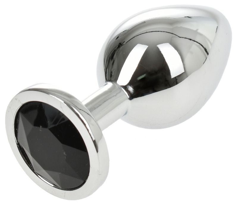 Mediu Metallic Buttplug, Silver / Black