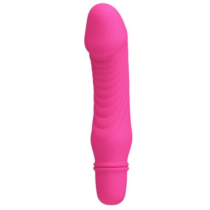 Mini vibrator din silicon cu design realist Pretty Love Stev Vibrator Pink 12.3cm