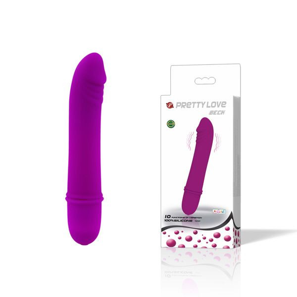 Mini vibrator din silicon, foarte subtire si cu 10 functii de vibratii si pulsatii Pretty Love Beck