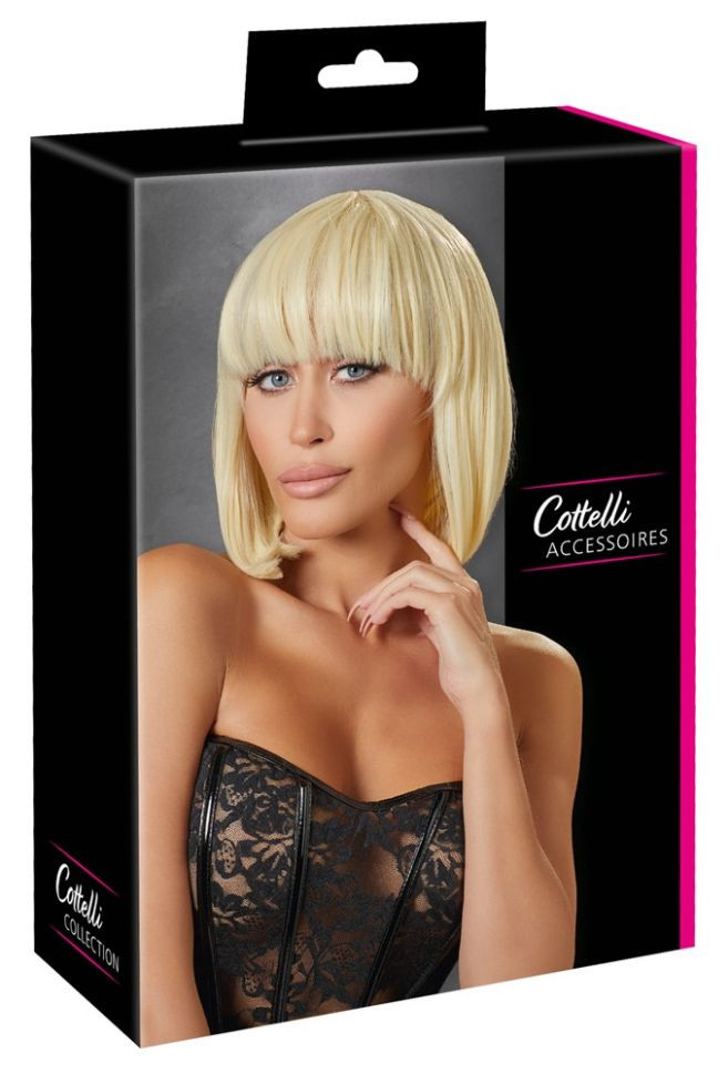 Peruca cu par blond scurt, tuns bob Wig Bob, blonde (28 cm)