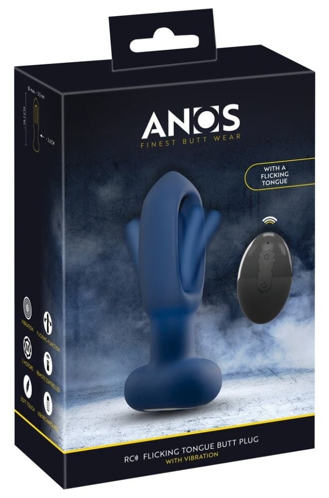 Plug Anal cu vibratii RC Flicking Tongue Butt Plug