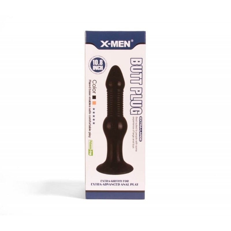 Plug anal fabricat din material prietenos cu pielea X-MEN Butt Plug Black (27.4cm x 6.3cm) - 2 | YEO