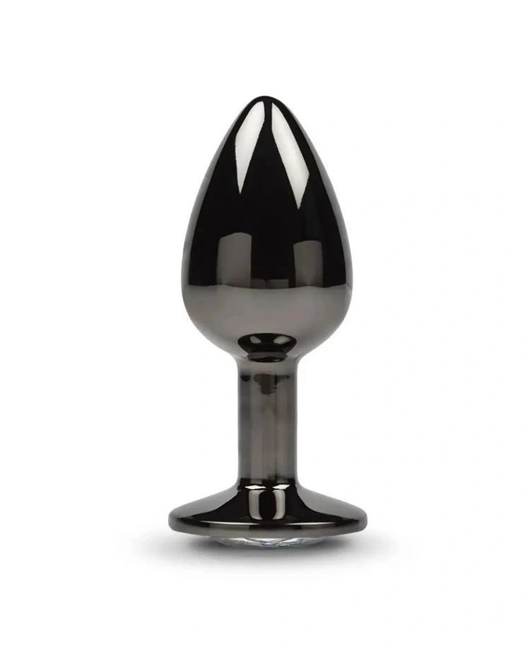 Plug Anal metalic cu o bijuterie stralucitoare Butt Plug Dark Anal Plug Large, Metal, Clear