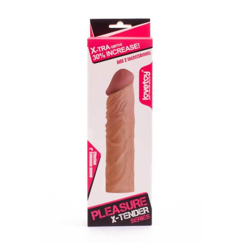 Prelungitor penis Pleasure X-Tender Penis Sleeve 3 Flesh 19cm