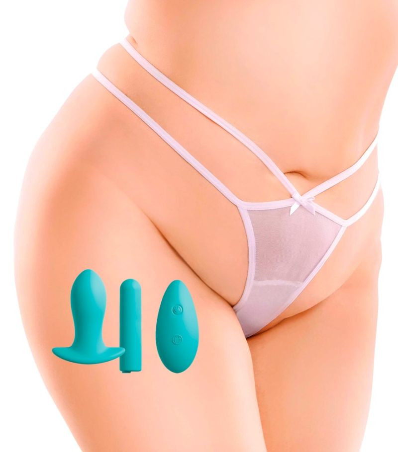 Remote Bow-Tie G-String, white (XL-XXL) in SexShop KUR Romania