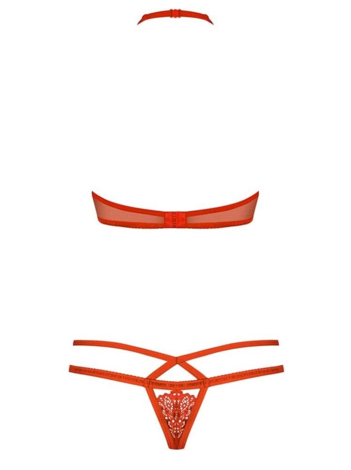 Set 2 piese Obsessive, 838-SET-3, red - S/M - 1 | YEO