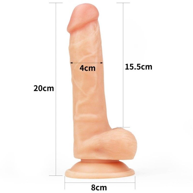 Strap-on cu ham si curea reglabile, prevazut cu dildo cu testicul 20cm - 1 | YEO