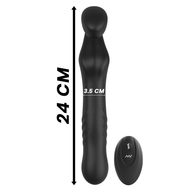 Strap-on cu telecomanda fara curele, fara sustinere, cu 2 capete vibratoare IBIZA - REMOTE CONTROL - 1 | YEO