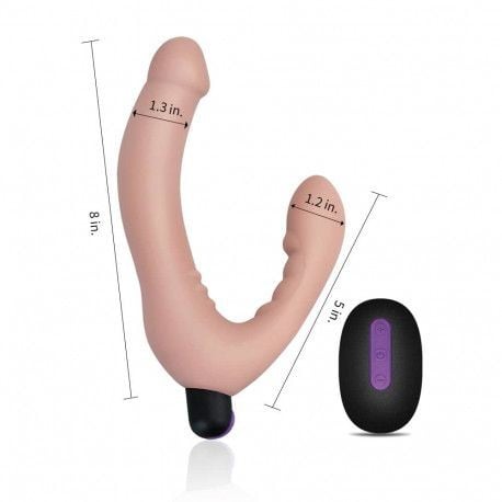 Strap-on din silicon pentru femei cu vibratii si fara curea IJOY Strapless Strap-on