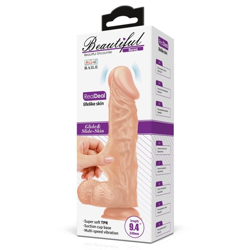 Vibrator clasic cu ventuza de fixare 24cm BEAUTIFUL BURAQ