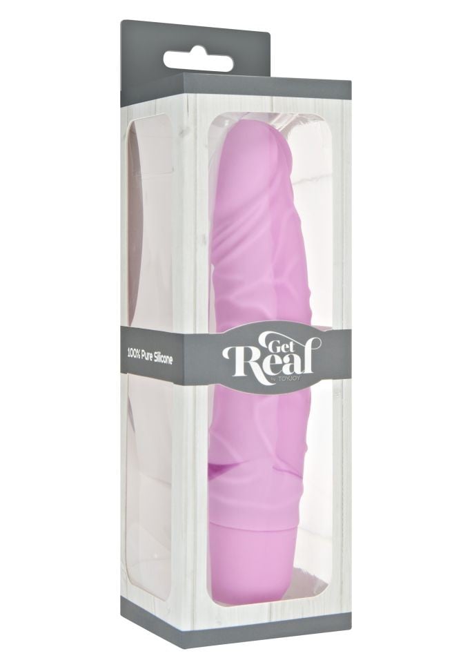 Vibrator Clasic realistic cu 7 viteze de vibratii si ax usor curbat , Pink (20.1 cm) - 1 | YEO