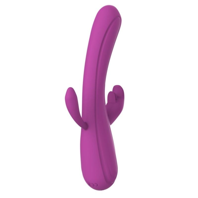 Vibrator cu tripla stimulare Rabbit Vibrator, Vibrating&Licking, Silicone, USB, Purple, 22 cm - 1 | YEO