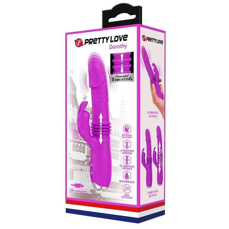 Vibrator din silicon si cu miscare inainte-inapoi Pretty Love Powerful Thrusting Dorothy 19.7cm - 1 | YEO