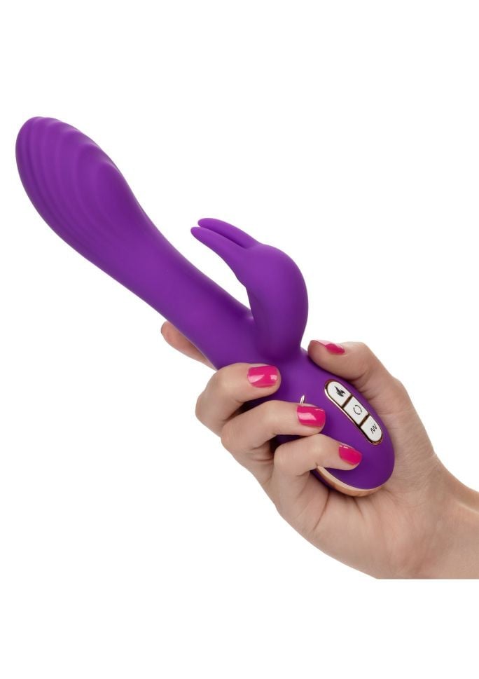 Vibrator iepuras cu efect de incalzire Heated Rotating G Rabbit, Purple (21,5 cm) - 3 | YEO