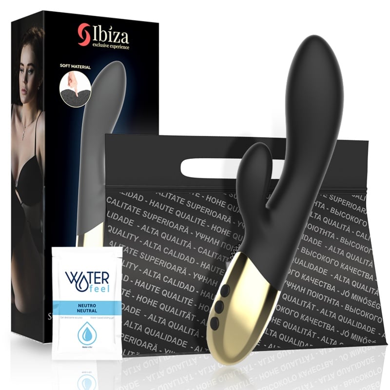 Vibrator iepuras cu stimulare clitoris si punct G Ibiza SUPERSOFT