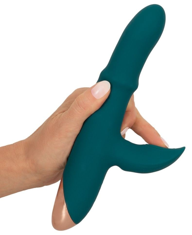 Vibrator iepure cu inel de masaj Thumping Rabbit Vibrator with Moving Ring (27.7cm)