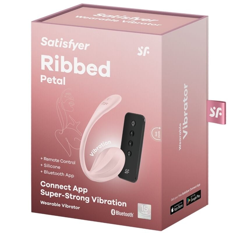 Vibrator inteligent Satisfyer Ribbed Petal rose