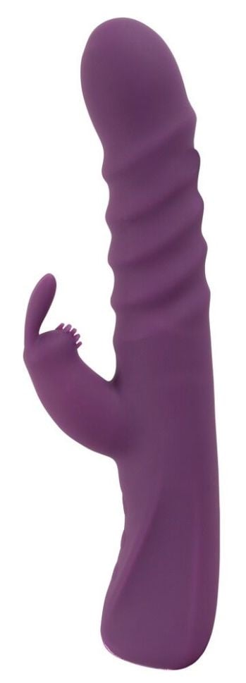 Vibrator Rabbit cu un stimulator de clitoris Silicon lichid - miscare de impingere, Javida - 2 | YEO