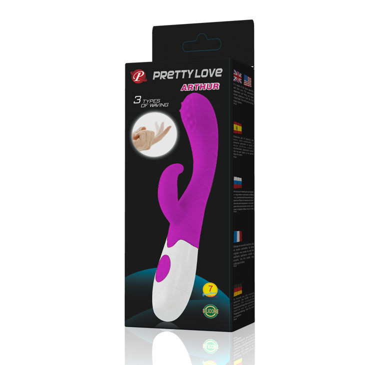 Vibrator rabbit de mici dimensiuni, din silicon Pretty Love Arthur 20cm