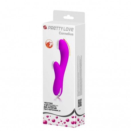 Vibrator rabbit din silicon cu 12 functii de vibratie si functie de incalzire Cornelius cu Incalzire 21cm