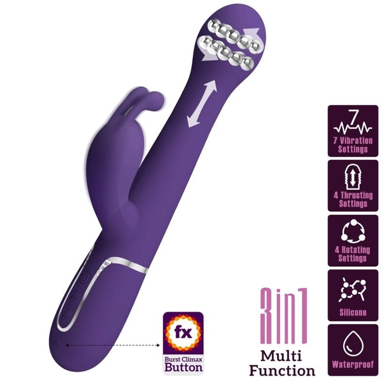 Vibrator rabbit multifuncțional 3 în 1 Pretty Love Dejon - 1 | YEO