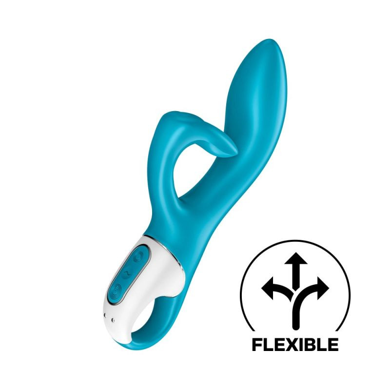 Vibrator stimulare dubla Satisfyer Embrace me, turquoise (21cm)