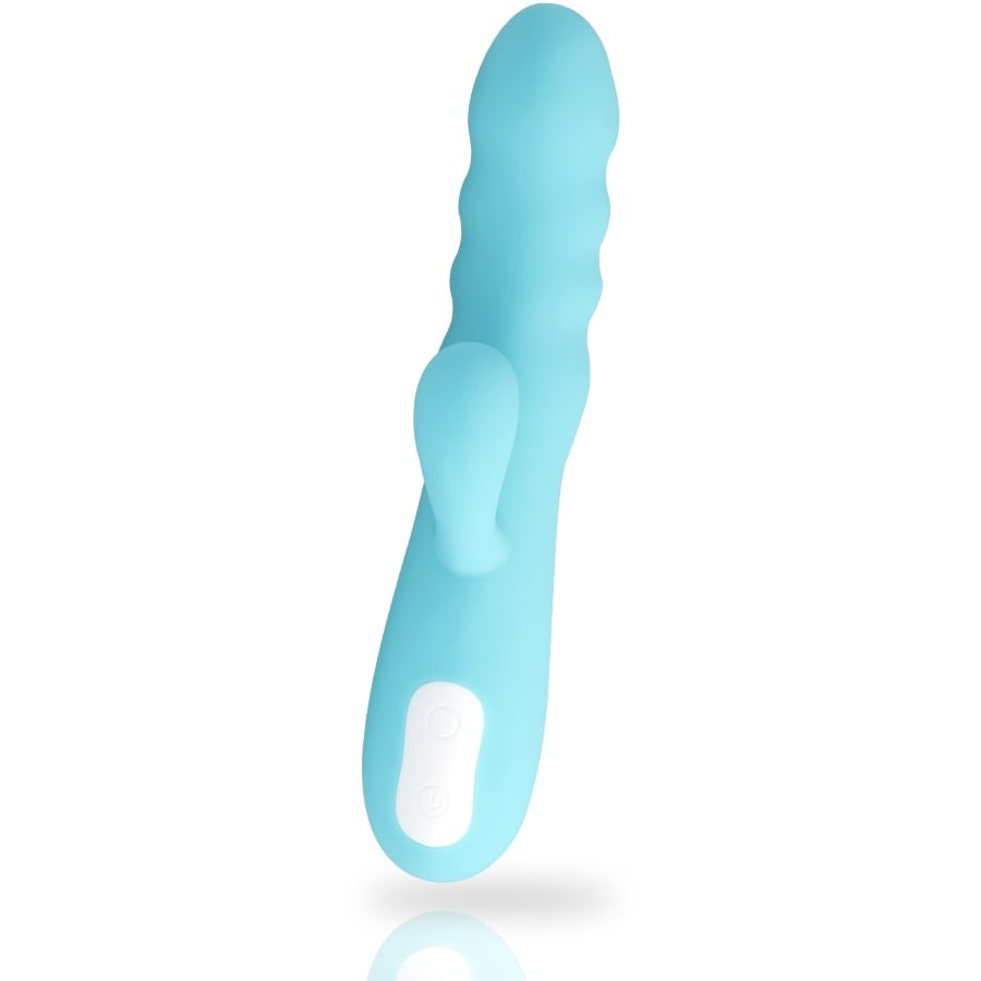 Vibrator stimulator cu miscari rotative G-Spot si clitoris Mia Eiffel TURQUOISE - 1 | YEO