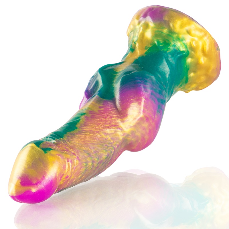 Dildo bizare din silicon EPIC - IRIS DILDO WITH RAINBOW TESTICLES OF PLEASURE - 1 | YEO