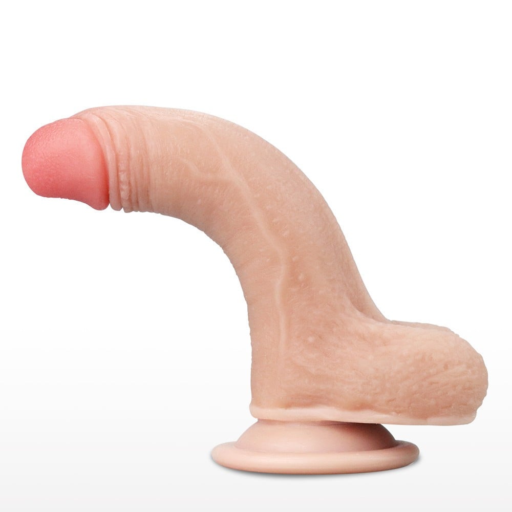 Dildo de dimensiune medie, din material realist cu 2 straturi Sliding-Skin Dual Layer 17.5cm