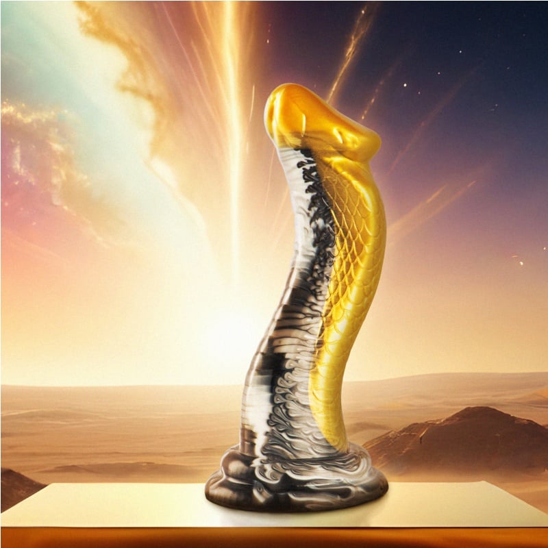 Dildo fantezist mare in forma de sarpe EPIC - DRAKON DILDO YELLOW COBRA