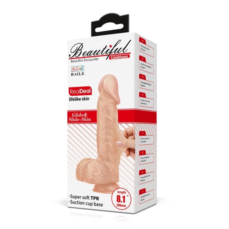 Dildo forma realista de penis prevazut cu ventuza Soft Beautiful Catoblepas (20.6cm)