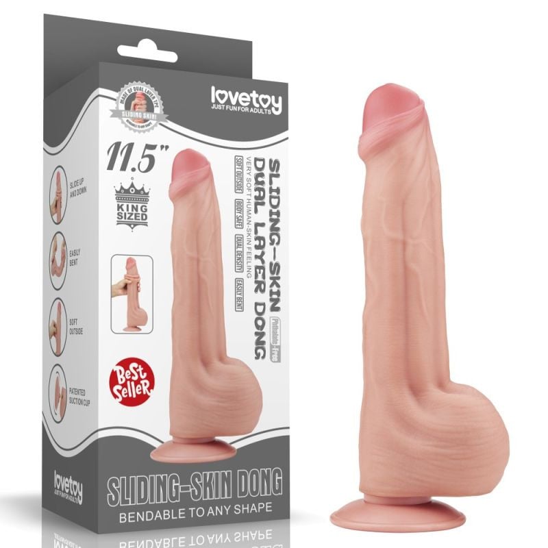 Dildo realist gigantic 11.5'' King Sized Sliding Skin Dual Layer Dong (29cm)