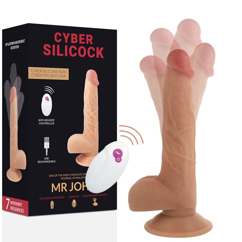 Dildo Realist, Miscare Up & Down, Telecomanda, 23.88 cm Cyber Silicock Mr. John