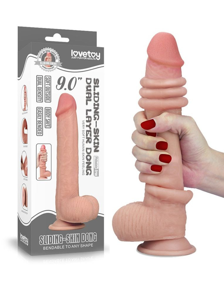 Dildo Sliding-Skin Dual Layer 23cm