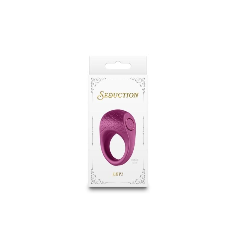 Inel penis cu vibratii Seduction - Levi - Metallic Burgundy - 1 | YEO