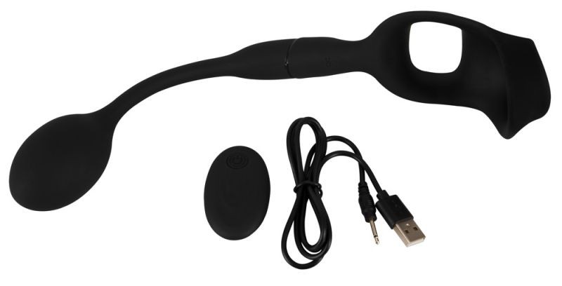 Inel penis si dop anal cu vibratii si telecomanda Cock Ring with Remote Control Butt Plug - 2 | YEO