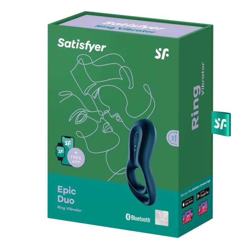 Inel penis silicon cu vibratii, cu stimulator clitoridian Satisfyer Epic Duo - 3 | YEO