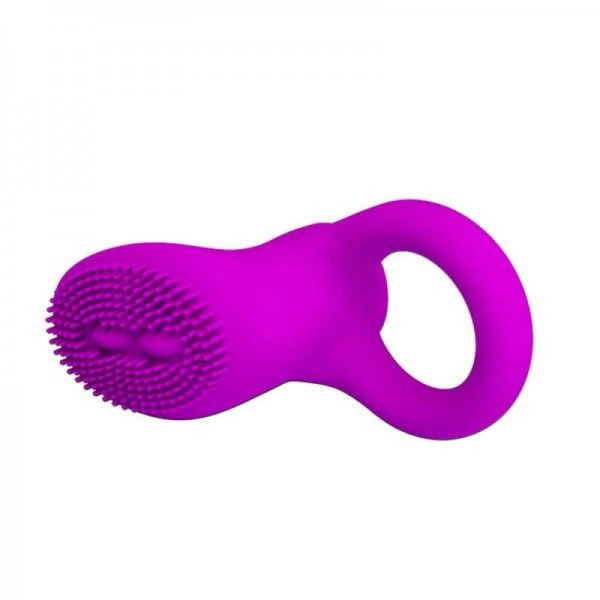 Inel vibrator din silicon cu stimulator clitoridian Love Cobra Purple