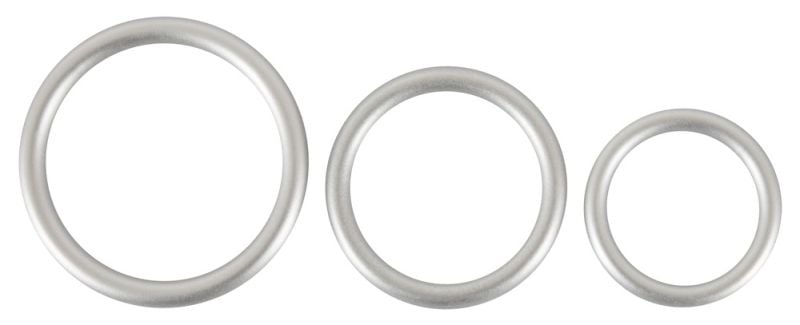 Inele din silicon cu aspect metalic Metallic Silicone Cock Ring Set - 3 | YEO