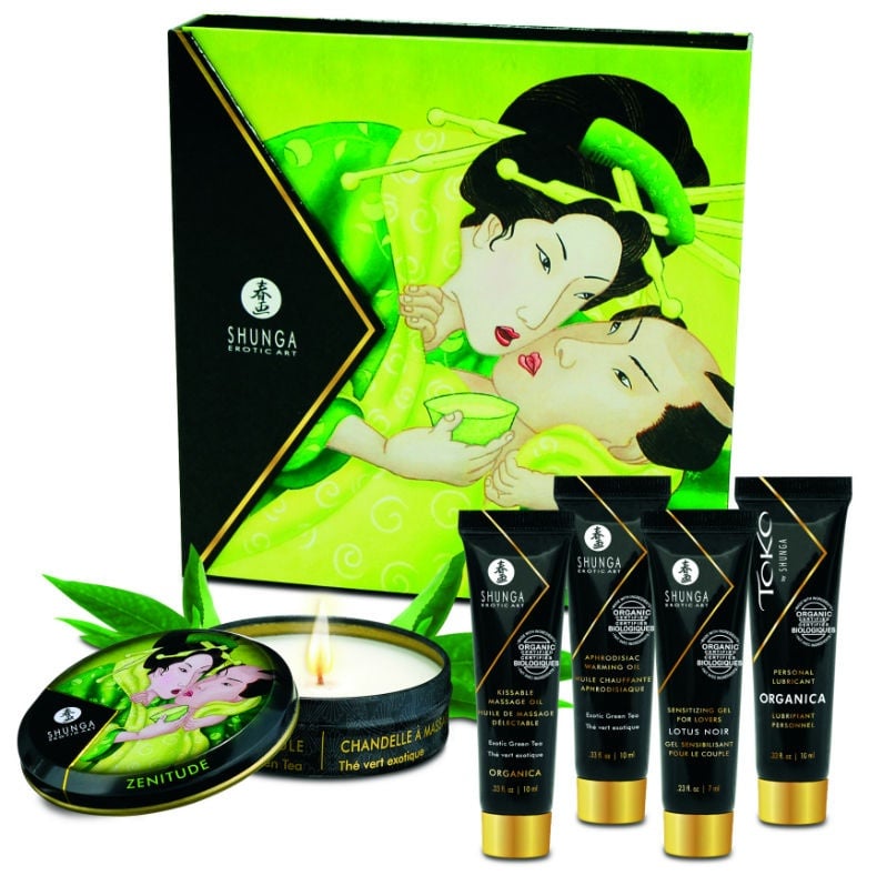 Kit masaj erotic Shunga - Secret Geisha Organic Green Tea Kit - 2 | YEO