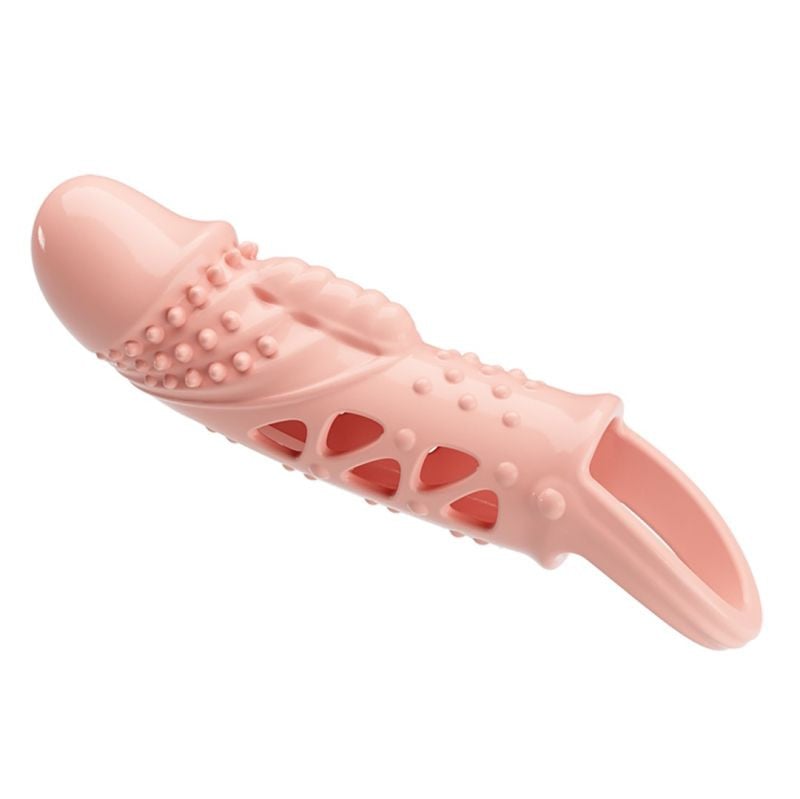 Manșon pentru penis cu vibratii PRETTY LOVE – CECELIA, NUDE (18,5CM)