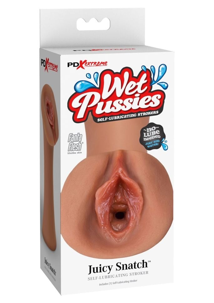 Masturbator forma de vagin si autolubrifiere Wet Pussies - Juicy Snatch, Caramel skin