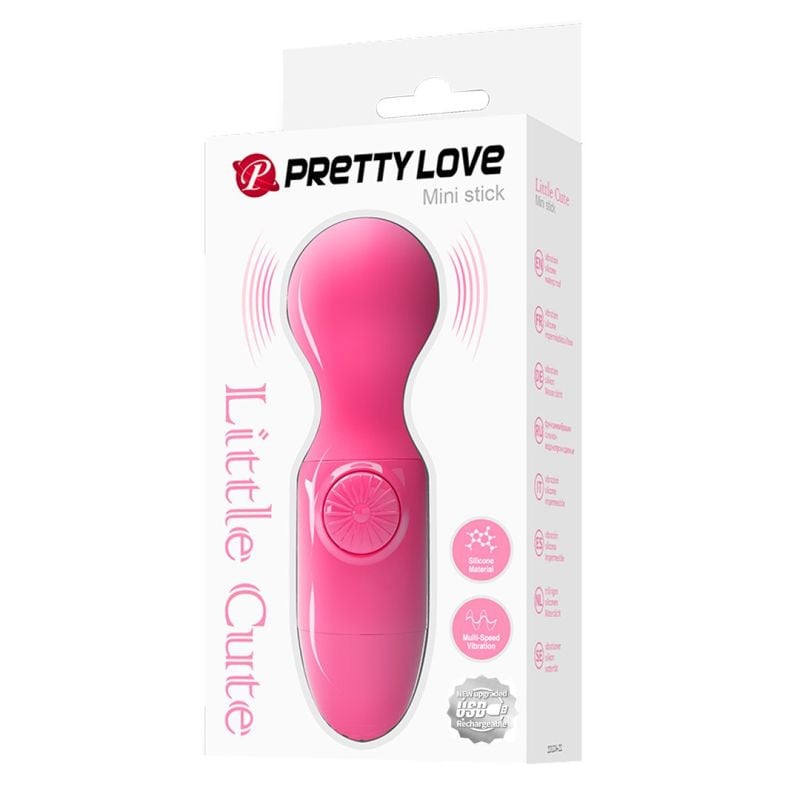 Mini aparat de masaj Wonder Mini stick PRETTY LOVE MINI STICK PINK (12cm) Reincarcabil